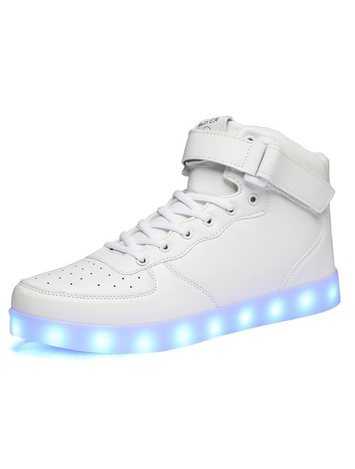 MOHEM ShinyNight High Top LED Shoes Light Up Shoes USB Charging Flashing Sneakers