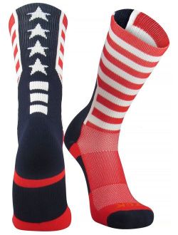 TCK Sports USA American Flag Stars and Stripes Crew Socks