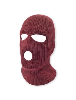 3 Hole Beanie Face Mask Ski - Warm Double Thermal Knitted - Men and Women