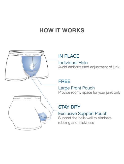 Separatec Men's Underwear Stylish Striped Pattern Smooth Cotton Boxer Briefs 3 Pack