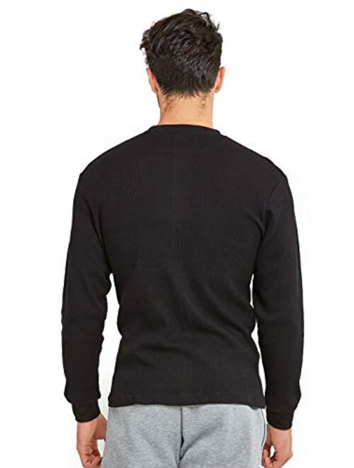 Men's Cotton Solid Classic Waffle-Knit Heavy Thermal Top