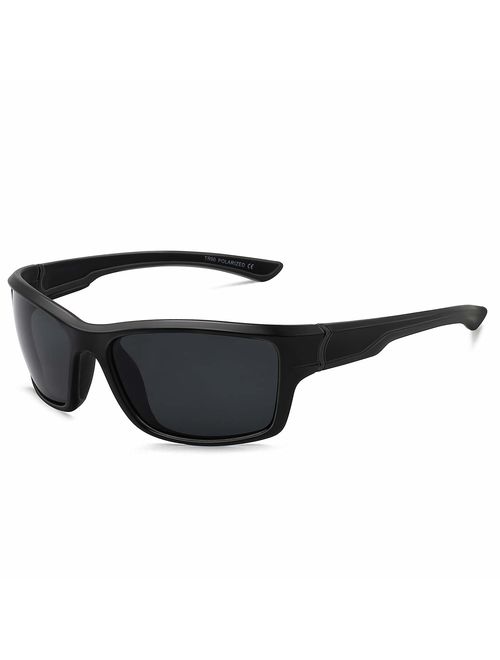 MAXJULI Polarized Sports Sunglasses for Men Women for Running Fishing Driving MJ8014