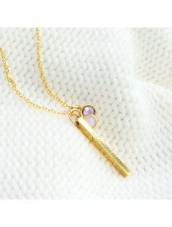 Personalized 3D Bar Necklace, Dainty 4 Sided Vertical Bar Necklace, Name Bar Necklace, Engraved Necklace [3DW]