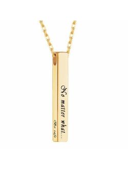 DesignForYou Personalized 3D Vertical Bar Necklace Engraved Names Necklace Custom Dainty Jewelry Gift for Men