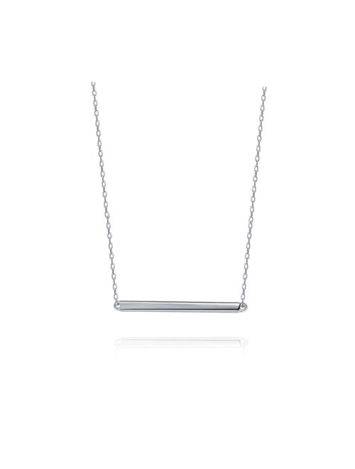 S.Leaf Bar Necklace for Women Bar Necklace Sterling Silver Dainty Necklace