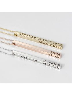 Personalized Vertical Necklace Necklaces for Women Name Jewelry Necklace Necklace Bridesmaid Proposal Coordinate Jewelry - 4SBN-D