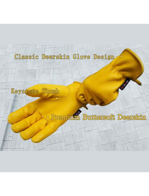 SKYDEER Deerskin Leather Hi-Performance Utility Driver Work Glove (SD2210&SD2250)