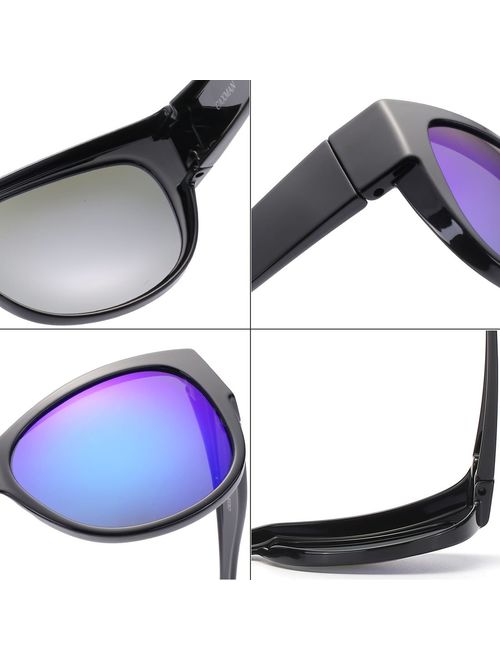 CAXMAN Fits Over Glasses Sunglasses Polarized Lens for Women Men Medium Size