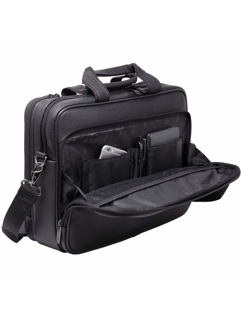 Alpine Swiss Messenger Bag Colombian Leather 15.6" Laptop Briefcase Portfolio