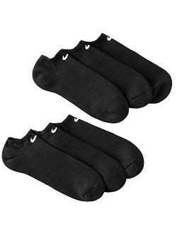 Crew Socks (Performance Cotton Cushioned) 6 Pack Mens Shoe Size 8-12, Black/White, Large