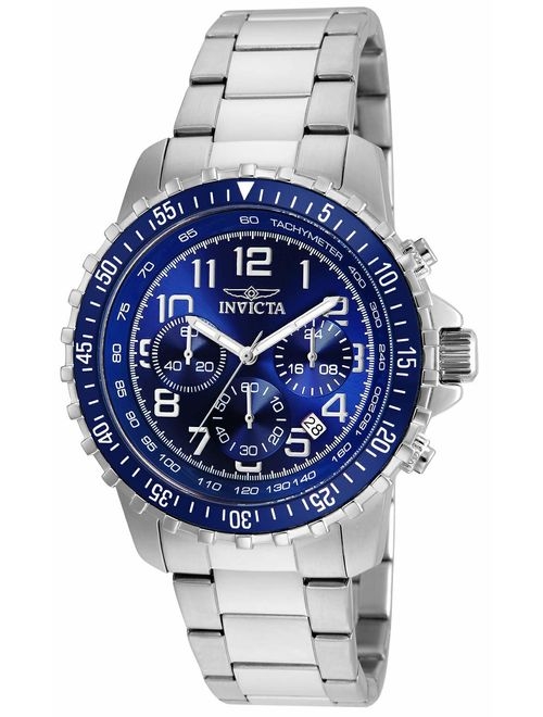 Invicta Men's 6621 II Collection Chronograph Stainless Steel Silver/Blue Dial Watch