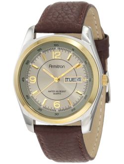 Men's 20/1925GYBN Round Two-Tone Brown Leather Strap Watch