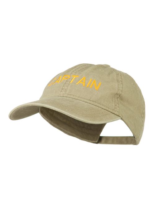 e4Hats.com Captain Embroidered Low Profile Washed Cap