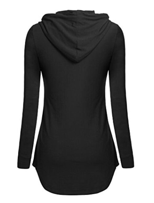 BEPEI Women Tunic Hoodies Long Sleeves Pocket Crewneck Dressy Shirts