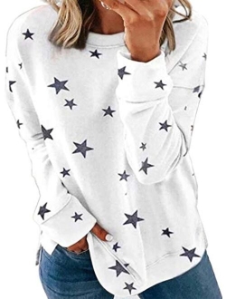 FARYSAYS Women's Casual Long Sleeve Round Neck Side Zip Pullover Sweatshirt Tunic Tops