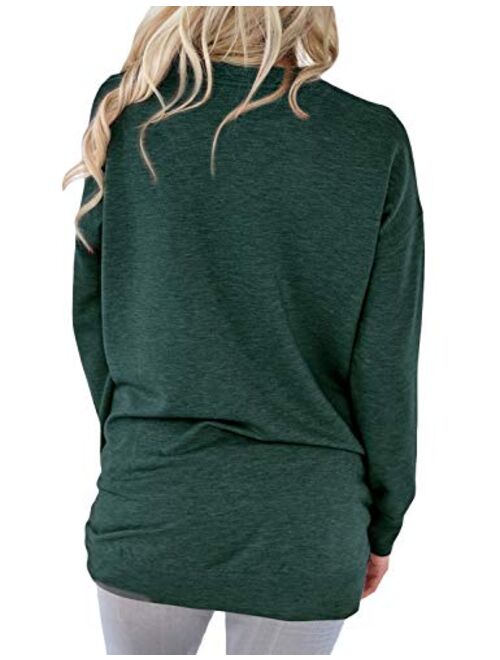 OUNAR Women Good Vibes Sweatshirt Long Sleeve Shirt Comfy Blouse Rainbow Graphic Casual