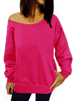 GSVIBK Womens Off Shoulder Sweatshirt Long Sleeve Black Sweatshirts Leopard Print Tops Slouchy Pullover Shirts