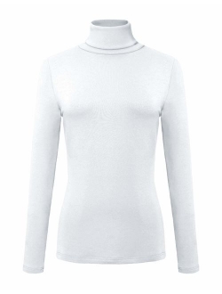 Women's Solid Turtleneck Long Sleeve Sweatshirt