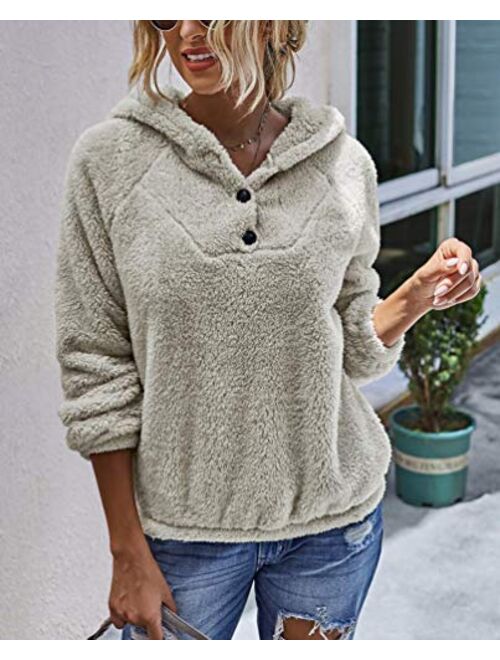 KUFV Women Long Sleeve Pullover Jumper Zipper Fleece Top Sweaters 