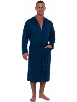 Men's Lightweight Robe - Luxury Knit Sleep Jersey Bathrobe w/Tie Waist