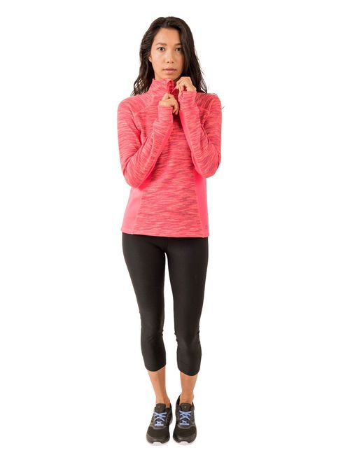 RBX Active Women's Zip Mock Neck Long Sleeve Fleece Pullover Sweatshirt