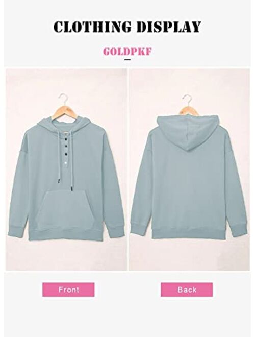 GOLDPKF Striped Color Block Hoodies for Womens Long Sleeve Pullover Sweatshirts