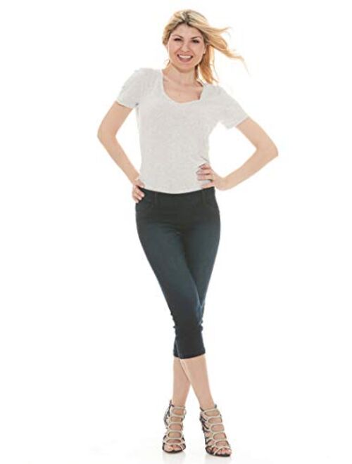 Suko Jeans Women's Denim Capris - Pull On - Stretch