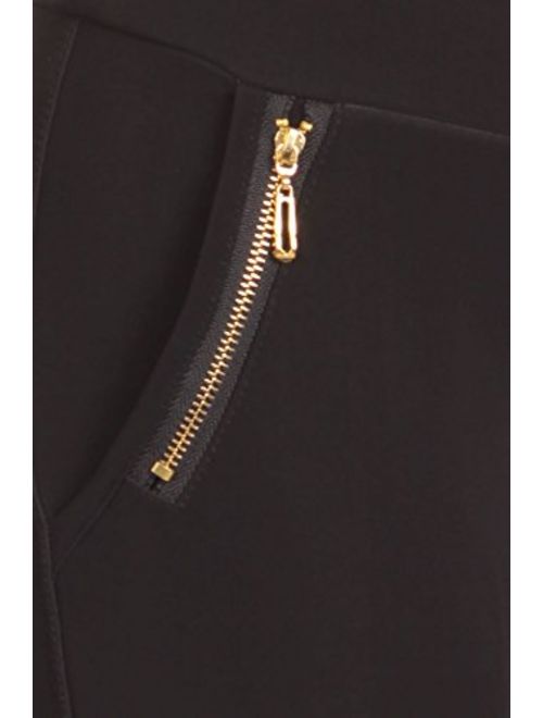 ShoSho Womens Skinny Pants Slim Fit Trousers with Pockets and Zippers Treggings Dressy Bottoms