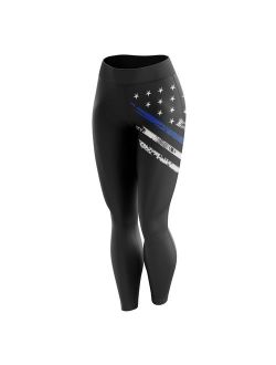 Tactical Pro Supply American Flag Leggings for Women, Workout High Waist Yoga Pants for Ladies