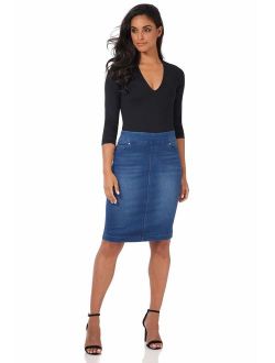 Rekucci Jeans Women's Ease into Comfort Pull-On Stretch Denim Skirt
