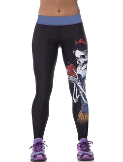 Sister Amy Women's Fitness Hihg Waist Yoga Pants Printed Stretch Ankle Legging