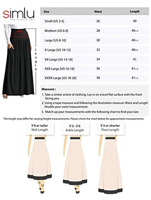 Reg and Plus Size Maxi Skirts for Women Long Length Skirts with Pockets Beach SwimCoverup,Night Out,Casual Office,Party 