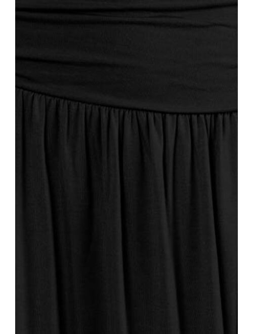 Simlu Womens Regular and Plus Size Skirt with Pockets Below The Knee Length Ruched Flowy Skirt