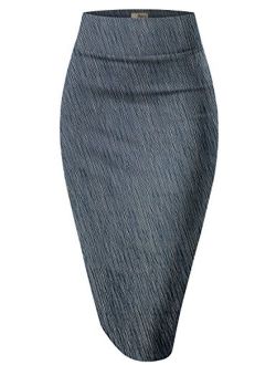 Hybrid Women's Techno/Scuba Stretchy Office Pencil Skirt Made in USA