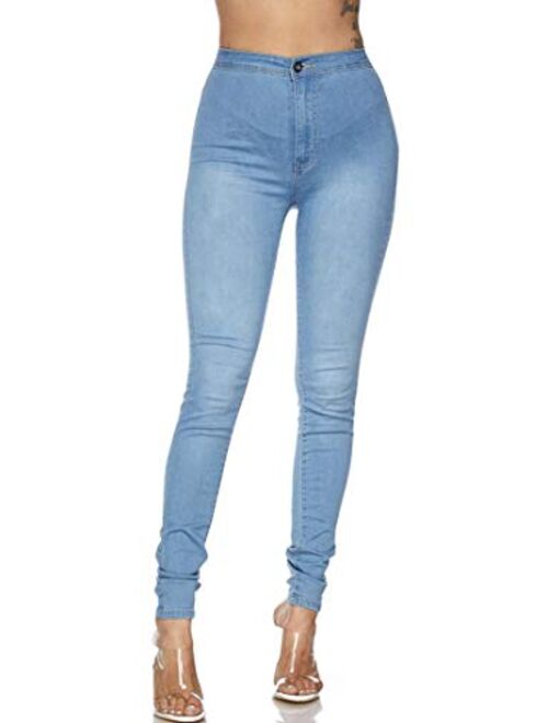 SOHO GLAM Super High Waisted Stretchy Skinny Jeans in 10 Colors (S-XXXL)