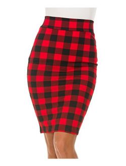 Women's High Waist Stretch Bodycon Pencil Skirt