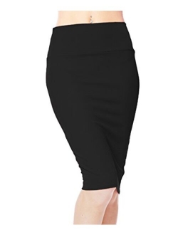 Women's High Waist Stretch Bodycon Pencil Skirt