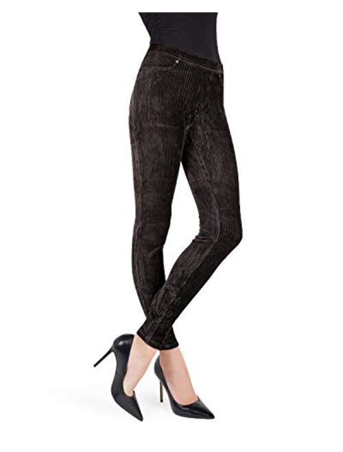 Buy MeMoi Wide-Rib Stretch Corduroy Leggings | Women's Premium Leggings ...