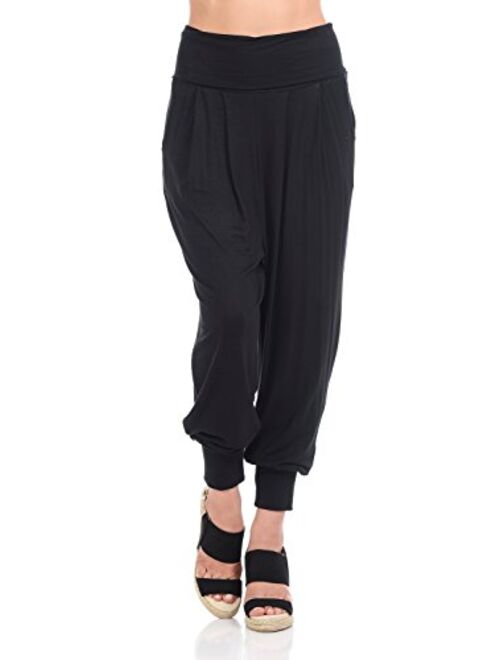 iconic luxe Women's Banded Waist Harem Jogger Pants with Pockets