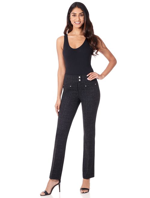 Rekucci Women's Secret Figure Pull-On Knit Straight Pant w/Tummy Control