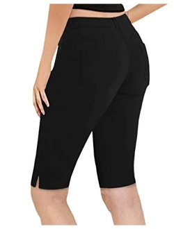 HyBrid & Company Womens 11.5 inch Inseam Butt Lift Stretch Bermuda Shorts