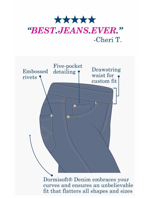 PajamaJeans Women's Skinny Stretch Knit Denim Jeans