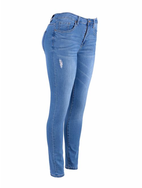 HONTOUTE Women's Classic High Waisted Butt Lift 4-Ways Stretch Modern Skinny Jeans