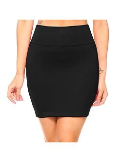 Fashionazzle Women's Casual Stretchy Bodycon Pencil Mini Skirt