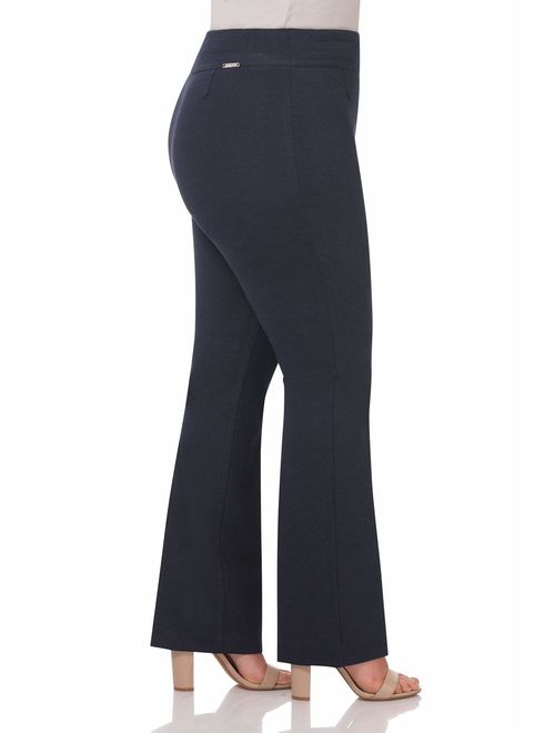 Rekucci Curvy Woman Secret Figure Knit Bootcut Plus Size Pant w/Tummy Control
