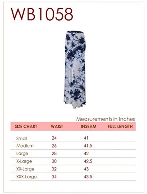 Lock and Love Women's Basic Solid Tie Dye Foldable High Waist Floor Length Maxi Skirt S-3XL Plus Size
