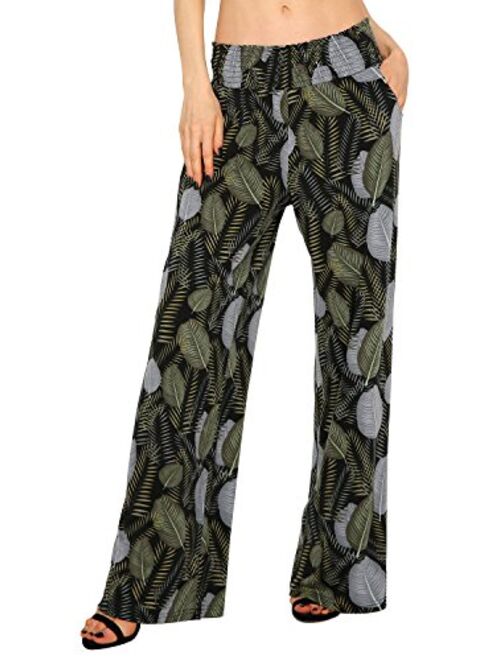 Urban CoCo Women's Boho Palazzo Pants Wide Leg Lounge Pants