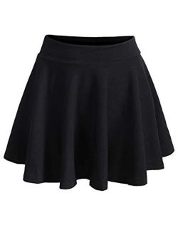 Women's Plus Size Stretchy Elastic Waist Flared Casual Mini Skater Skirt