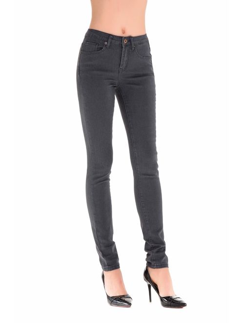 Fabal Women High Waisted Stretch Skinny Jeans Slim Pants Calf Length Jeans 
