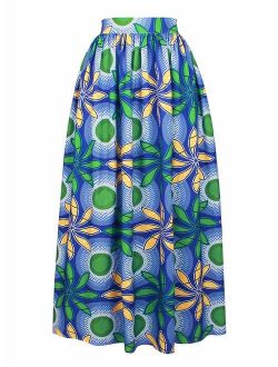 RED DOT BOUTIQUE 930 - Plus Size Ethnic African Print Long Maxi Skirt